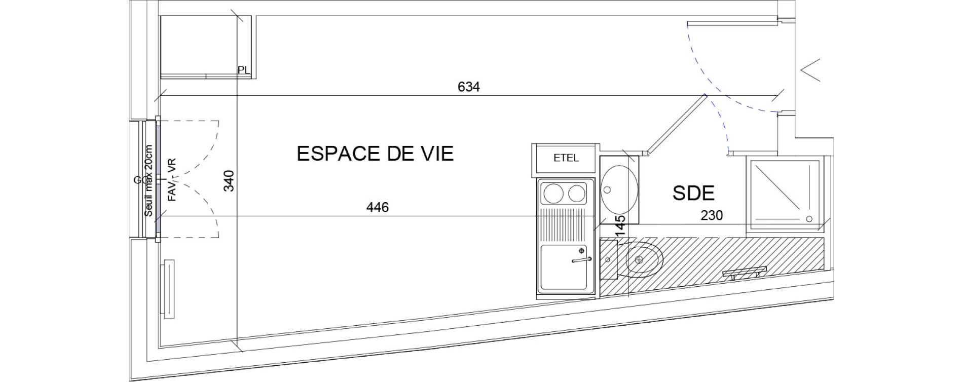 Appartement T1 de 19,35 m2 &agrave; Sartrouville La vaudoire