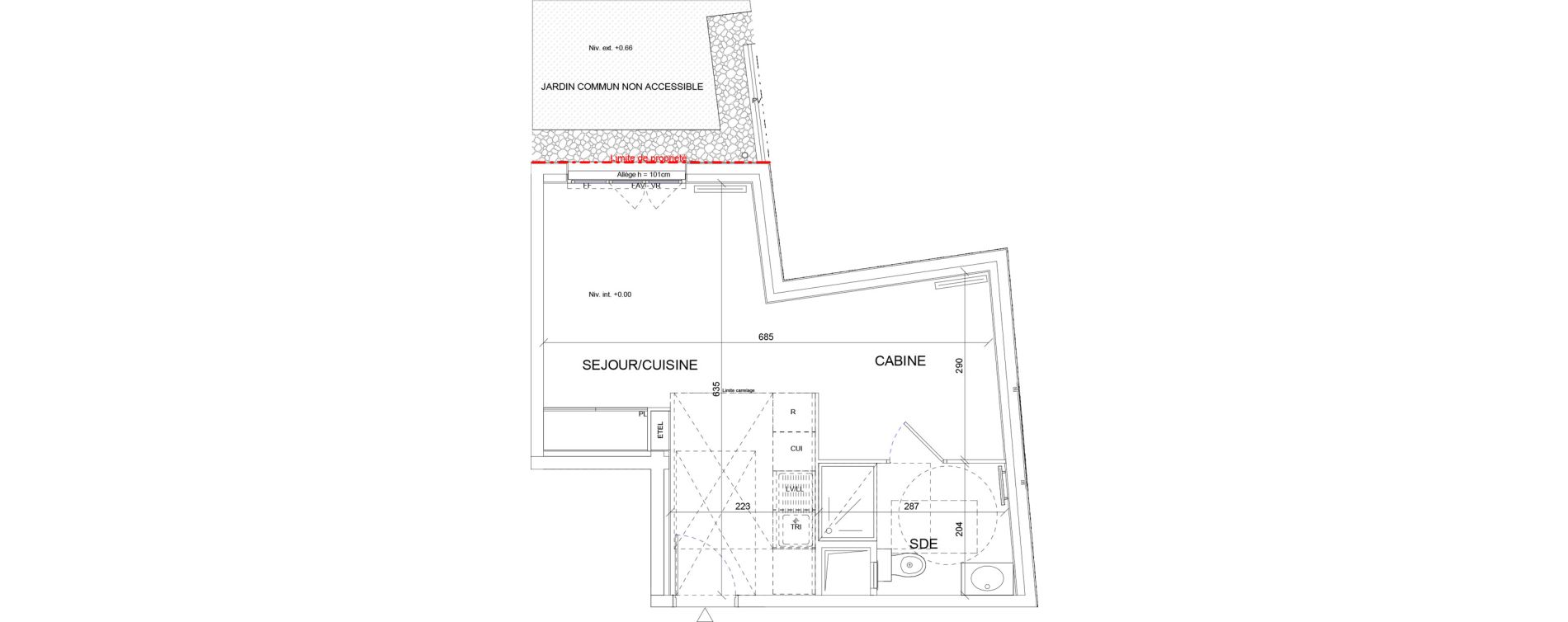 Studio de 33,15 m2 &agrave; Sartrouville La vaudoire