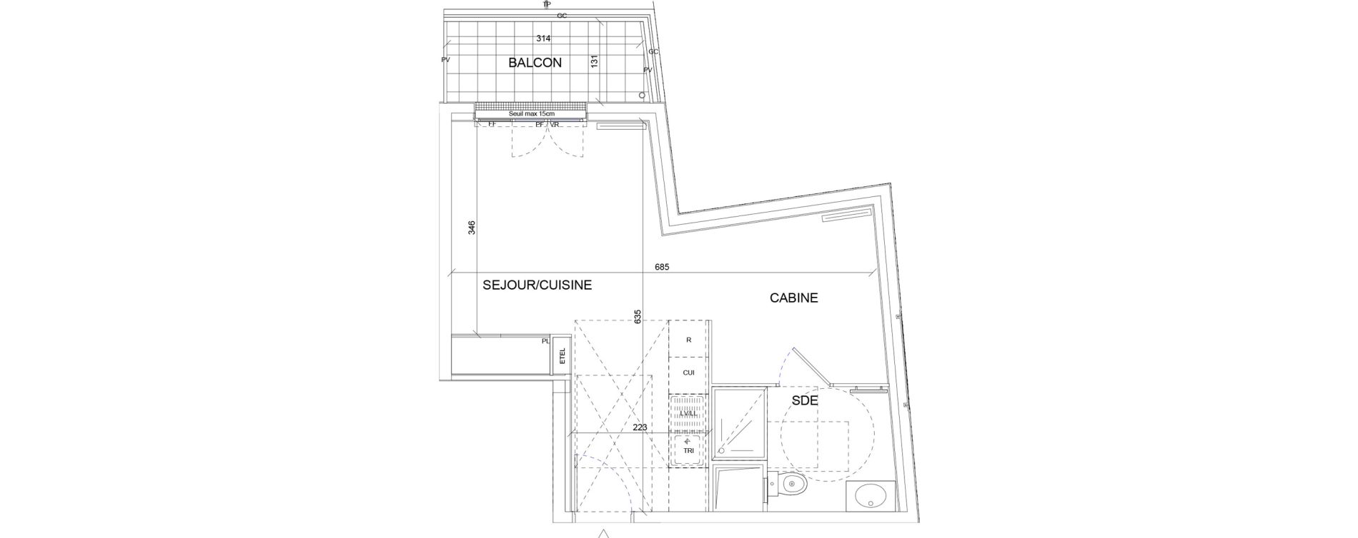 Studio de 33,15 m2 &agrave; Sartrouville La vaudoire