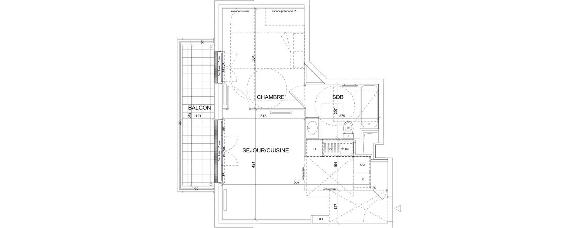 Appartement T2 de 39,61 m2 &agrave; Sartrouville La vaudoire