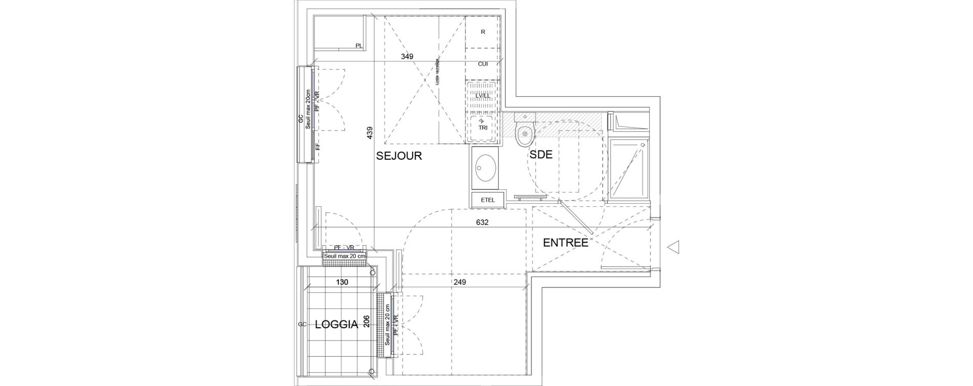 Appartement T1 de 28,54 m2 &agrave; Sartrouville La vaudoire