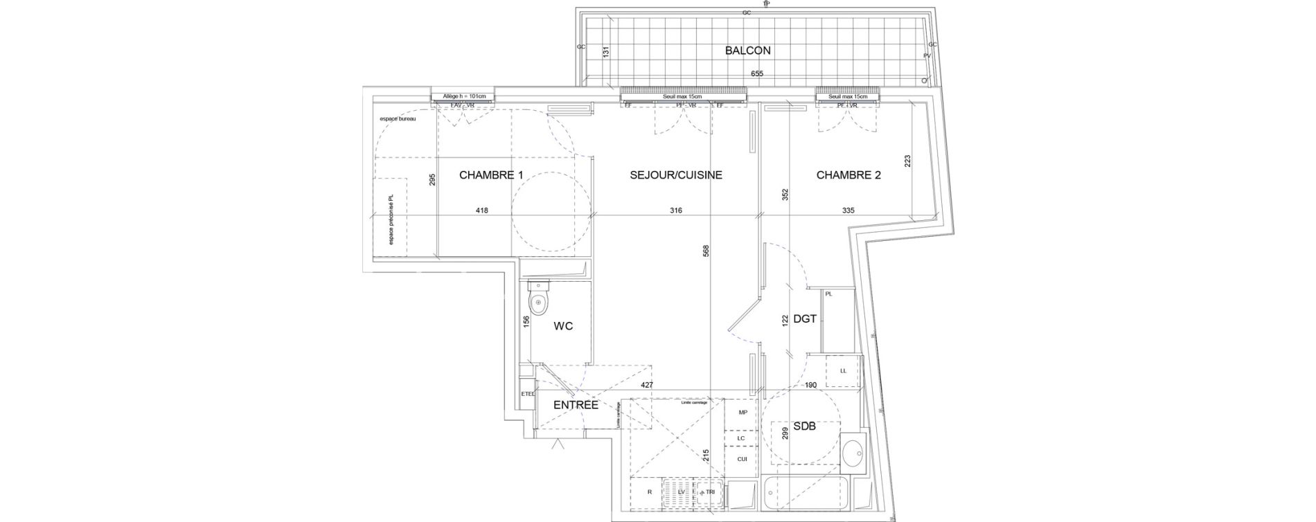 Appartement T3 de 56,83 m2 &agrave; Sartrouville La vaudoire