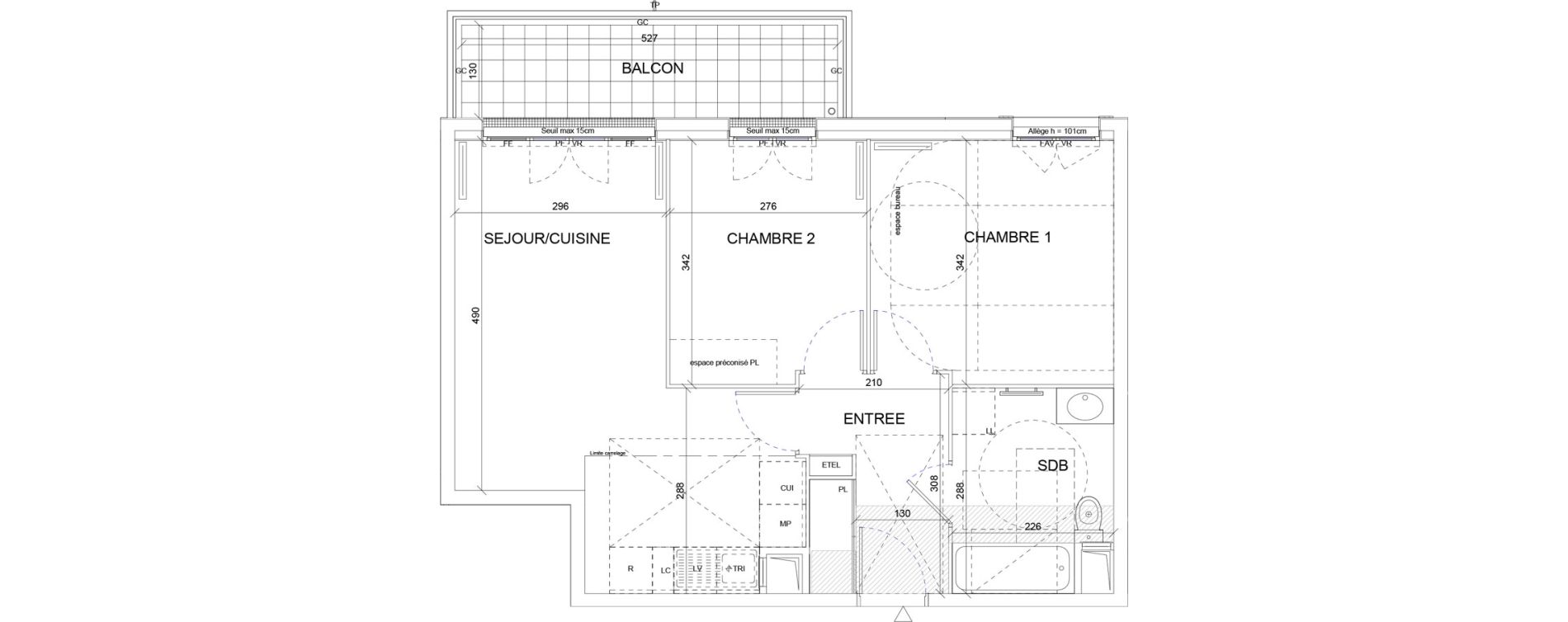 Appartement T3 de 53,98 m2 &agrave; Sartrouville La vaudoire