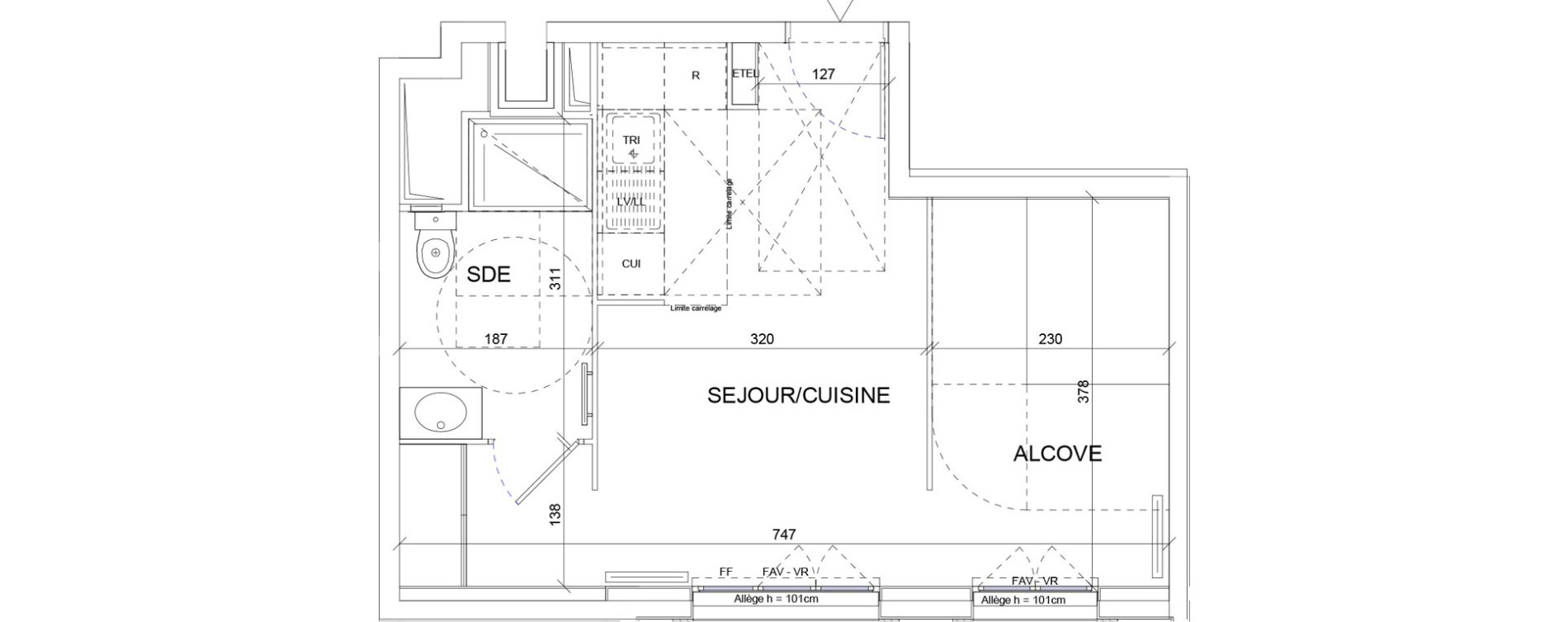 Studio de 32,70 m2 &agrave; Sartrouville La vaudoire