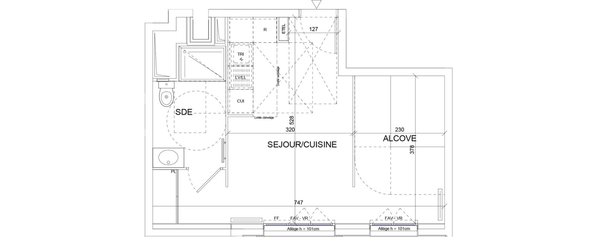 Studio de 32,70 m2 &agrave; Sartrouville La vaudoire