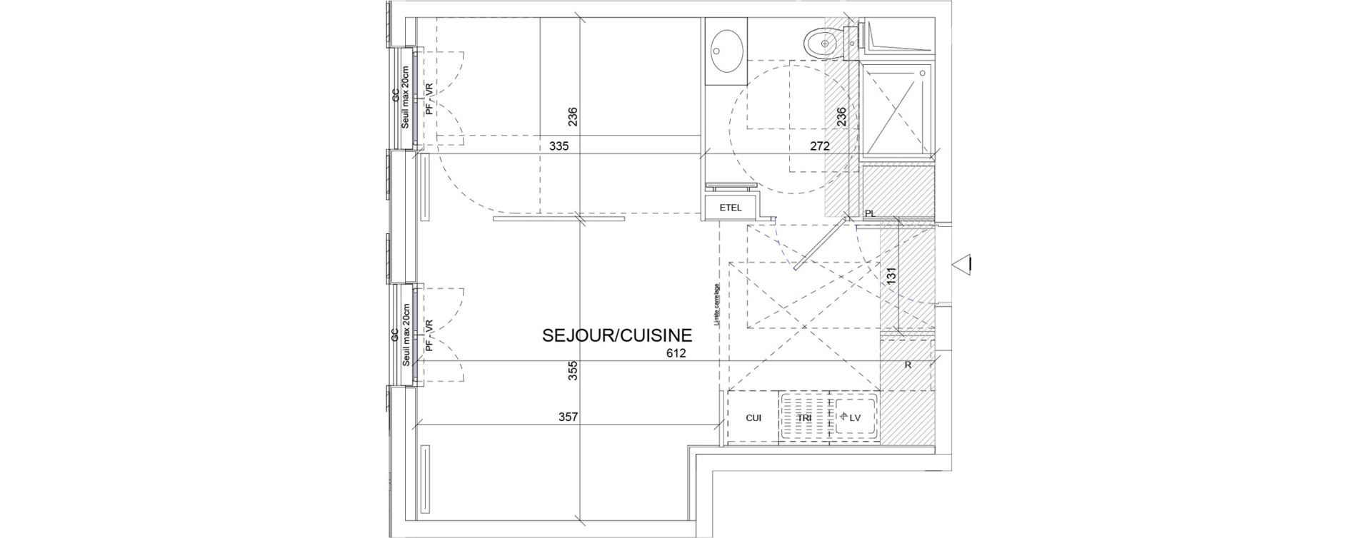 Studio de 32,79 m2 &agrave; Sartrouville La vaudoire