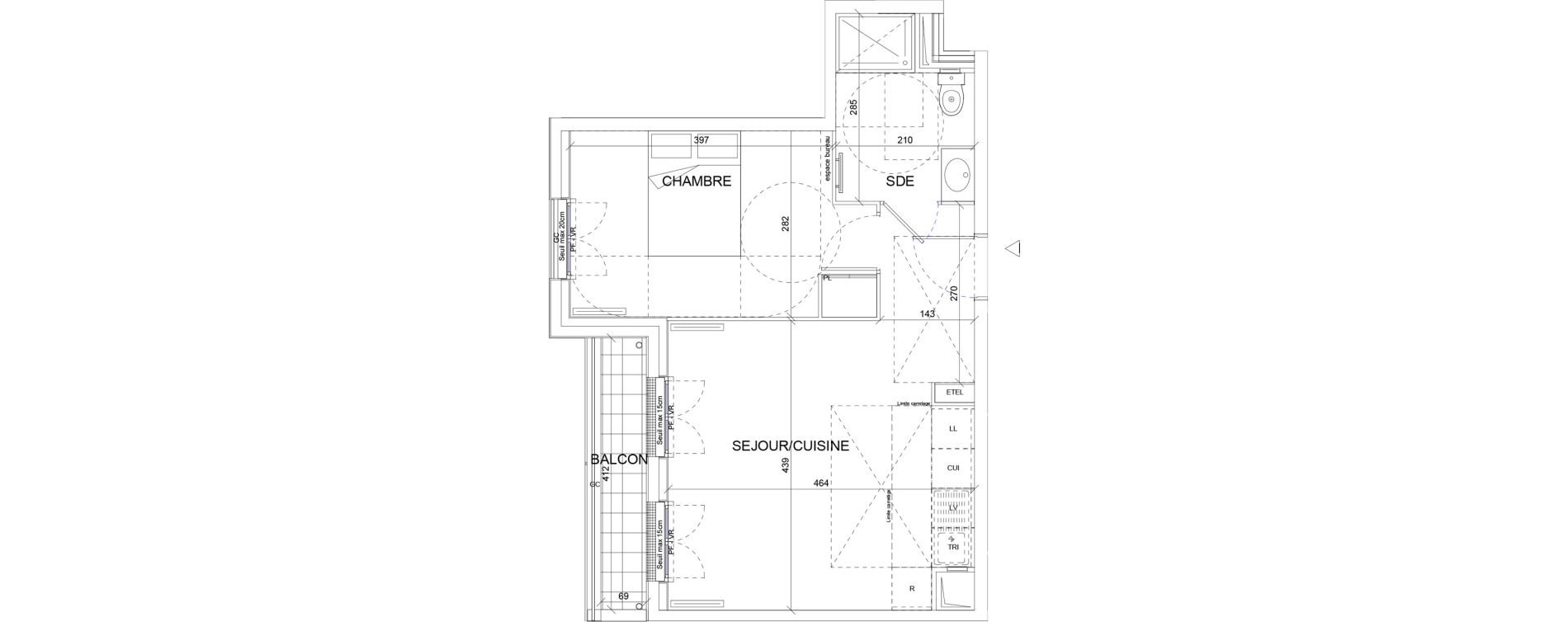 Appartement T2 de 39,75 m2 &agrave; Sartrouville La vaudoire