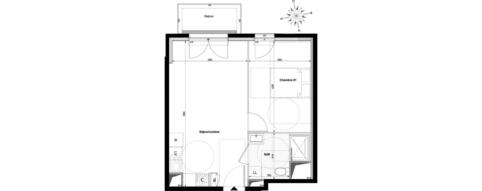 Appartement T2 de 41,59 m2 &agrave; Sartrouville Les indes