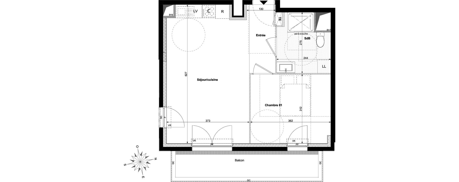 Appartement T2 de 43,32 m2 &agrave; Sartrouville Les indes