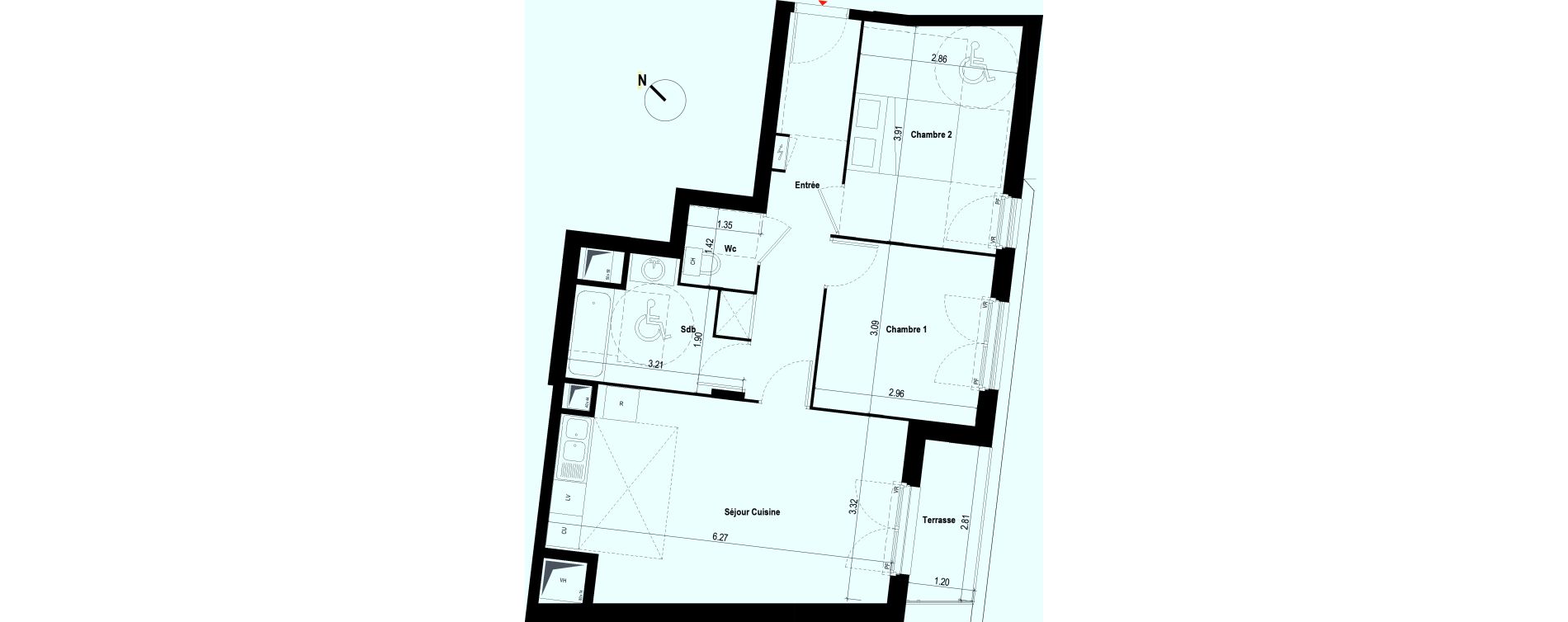 Appartement T3 de 59,44 m2 &agrave; Sartrouville La vaudoire