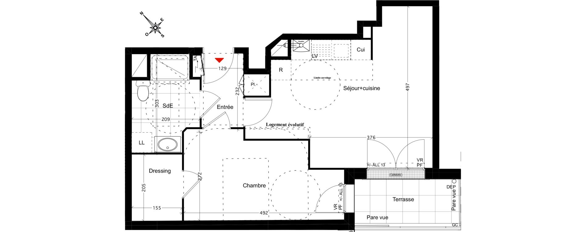 Appartement T2 de 44,35 m2 &agrave; Sartrouville Les dix arpents