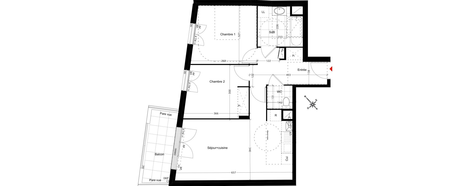 Appartement T3 de 59,90 m2 &agrave; Sartrouville Les dix arpents