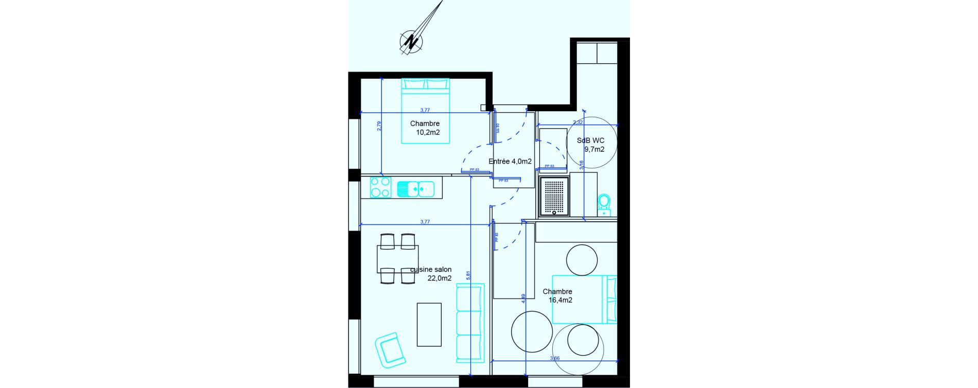 Appartement T3 de 62,30 m2 &agrave; Sartrouville Sartrouville la croix blanche