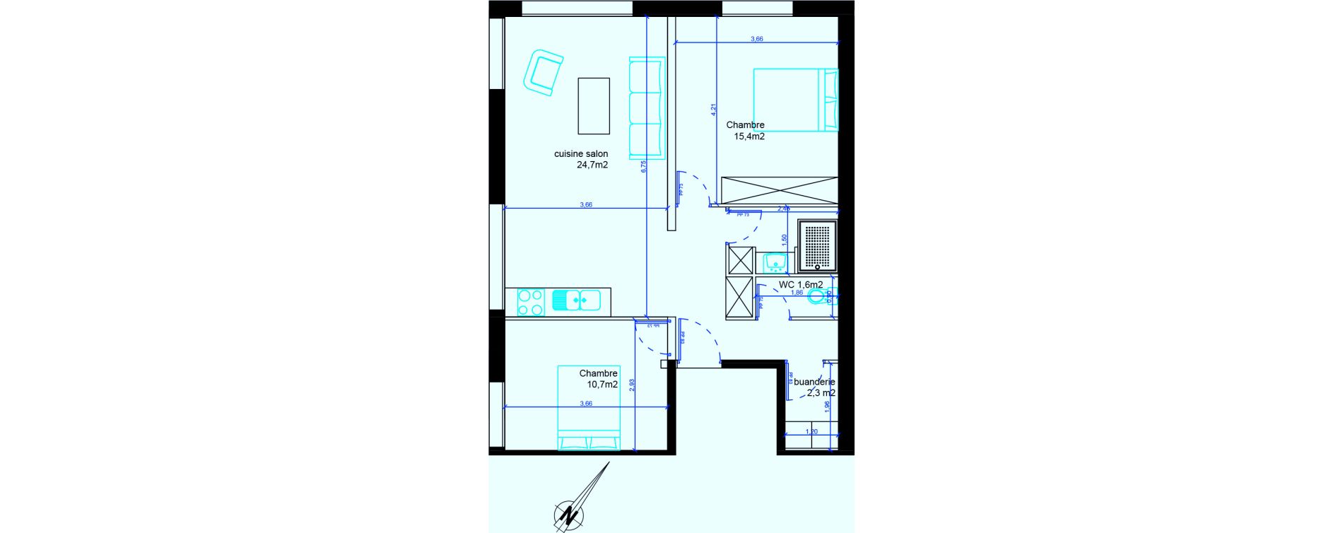 Appartement T3 de 65,10 m2 &agrave; Sartrouville Sartrouville la croix blanche