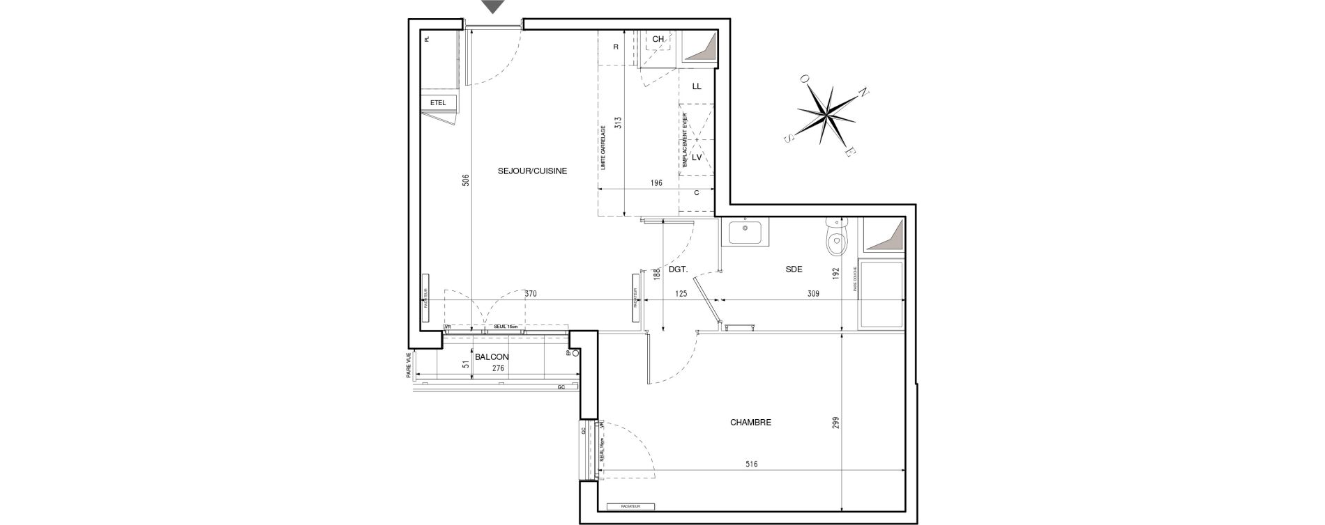 Appartement T2 de 45,04 m2 &agrave; Sartrouville Centre