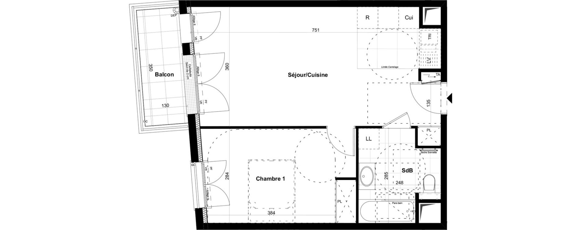 Appartement T2 de 45,30 m2 &agrave; Sartrouville Les dix arpents