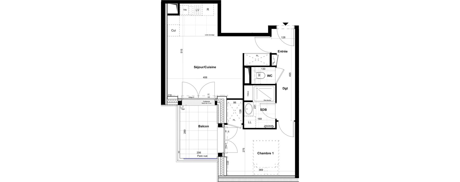 Appartement T2 de 41,95 m2 &agrave; Sartrouville Les dix arpents