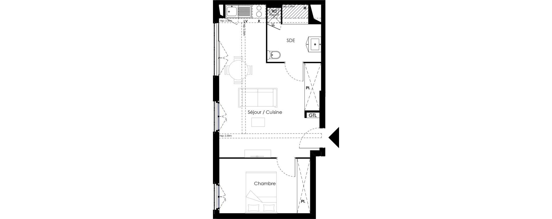 Appartement T2 de 41,65 m2 &agrave; Sartrouville Le fresnay vieux pays