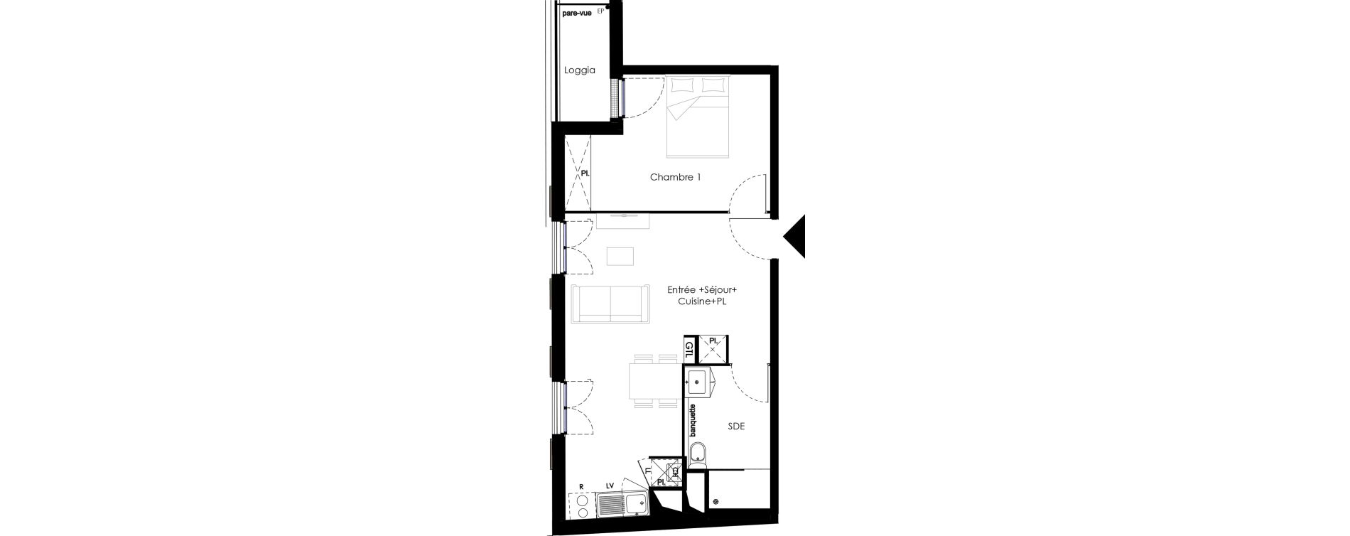 Appartement T2 de 43,15 m2 &agrave; Sartrouville Le fresnay vieux pays