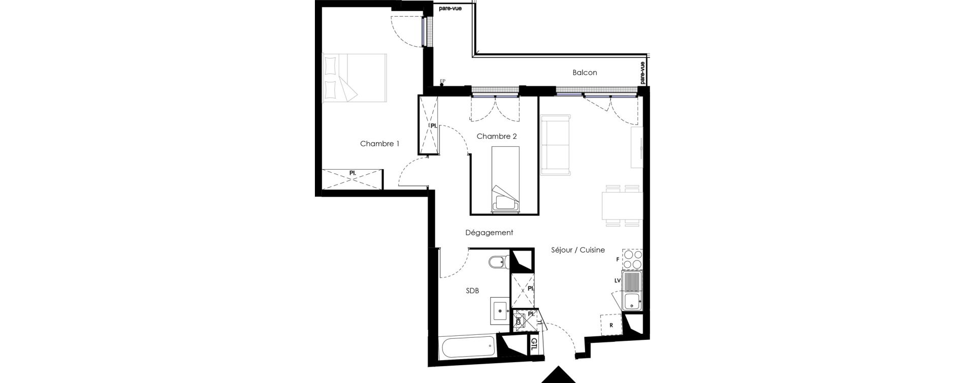 Appartement T3 de 59,38 m2 &agrave; Sartrouville Le fresnay vieux pays