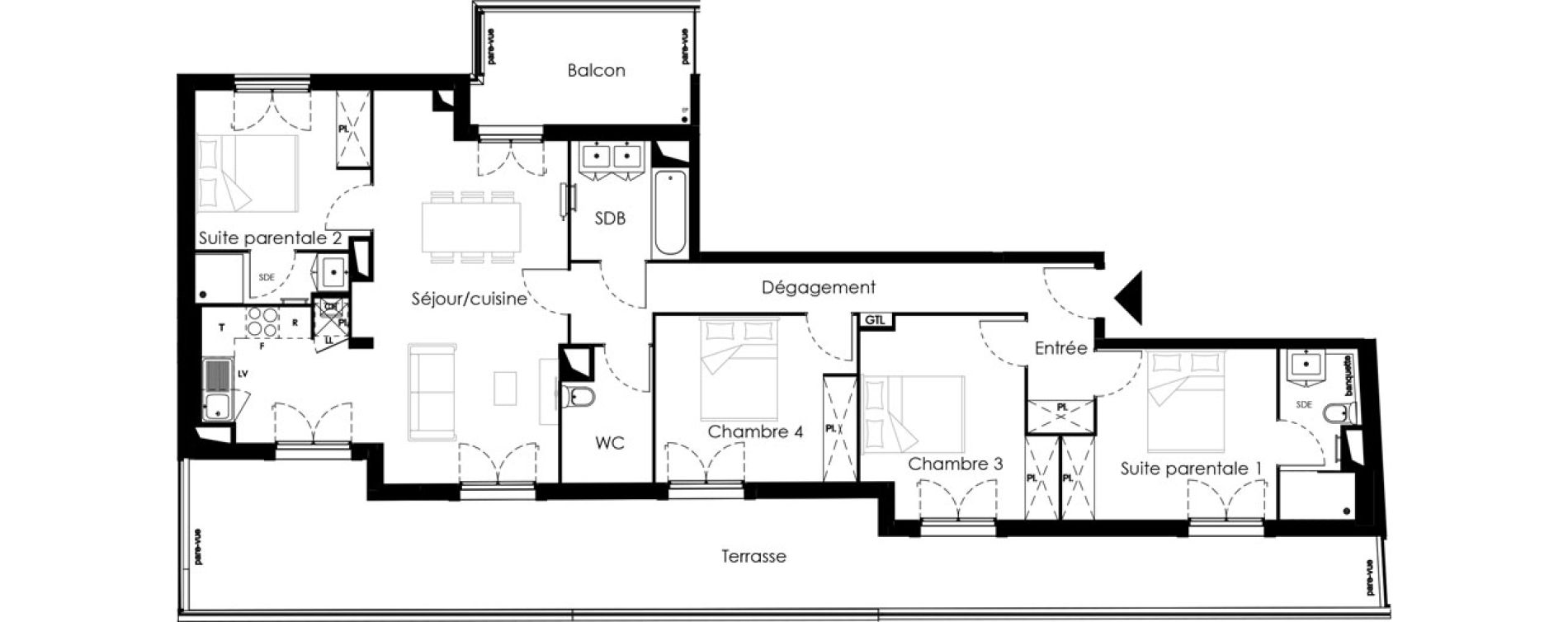 Appartement T5 de 102,64 m2 &agrave; Sartrouville Le fresnay vieux pays