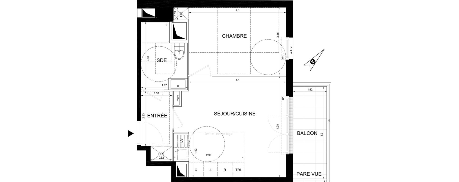 Appartement T2 de 39,80 m2 &agrave; Sartrouville Le fresnay vieux pays