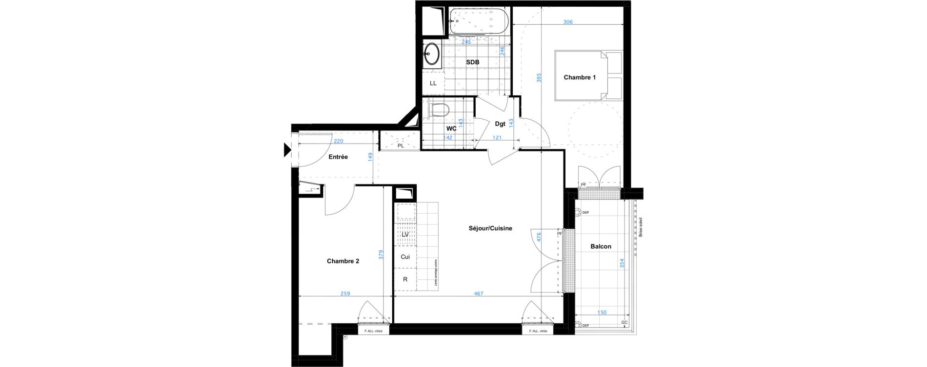 Appartement T3 de 59,30 m2 &agrave; Sartrouville Les champs thibaux