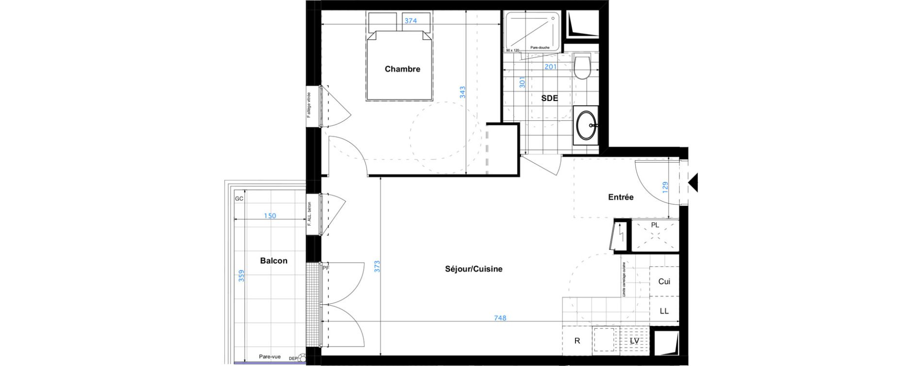 Appartement T2 de 47,05 m2 &agrave; Sartrouville Les champs thibaux