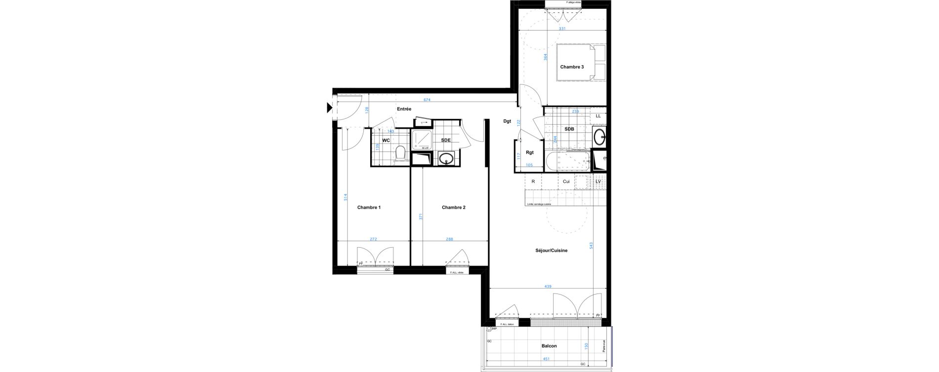 Appartement T4 de 81,35 m2 &agrave; Sartrouville Les champs thibaux