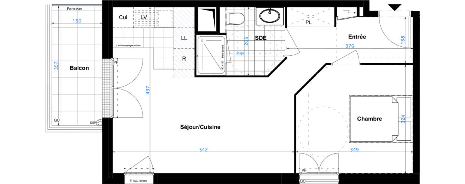 Appartement T2 de 42,60 m2 &agrave; Sartrouville Les champs thibaux