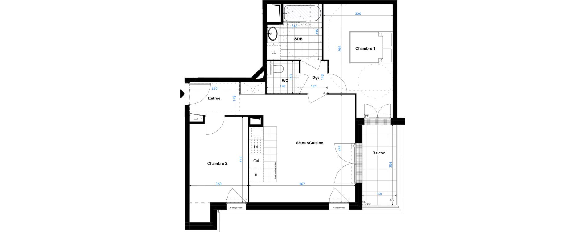 Appartement T3 de 59,30 m2 &agrave; Sartrouville Les champs thibaux