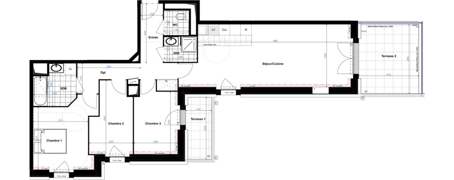 Appartement T4 de 86,65 m2 &agrave; Sartrouville Les champs thibaux