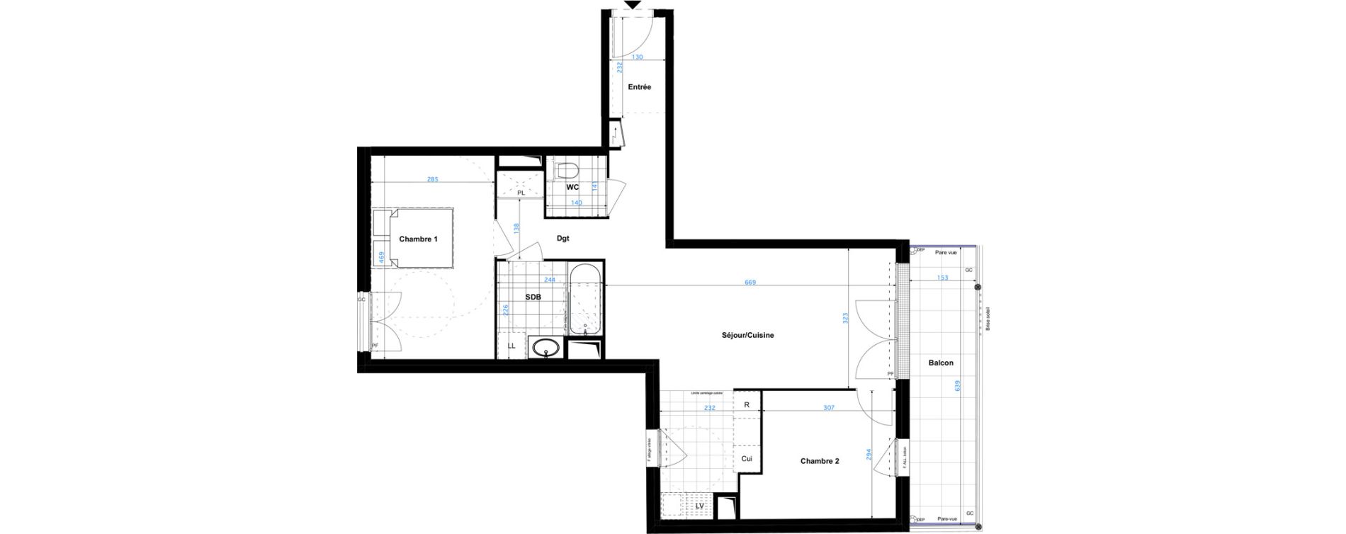 Appartement T3 de 67,00 m2 &agrave; Sartrouville Les champs thibaux