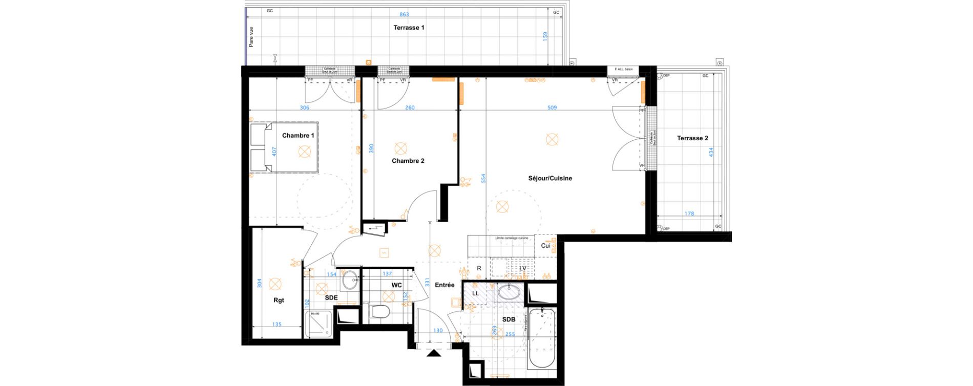 Appartement T3 de 69,40 m2 &agrave; Sartrouville Les champs thibaux