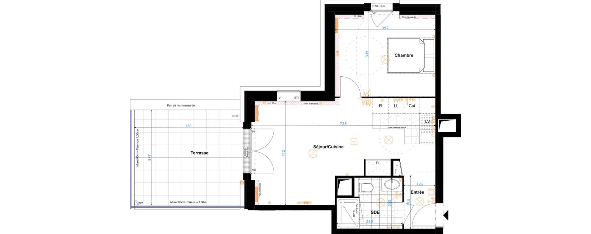 Appartement T2 de 45,80 m2 &agrave; Sartrouville Les champs thibaux