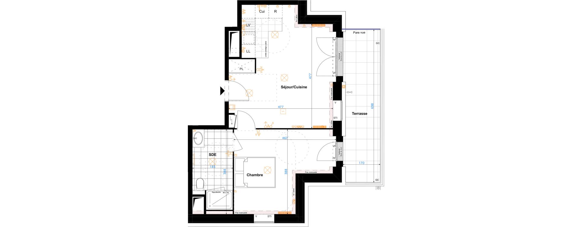 Appartement T2 de 45,45 m2 &agrave; Sartrouville Les champs thibaux