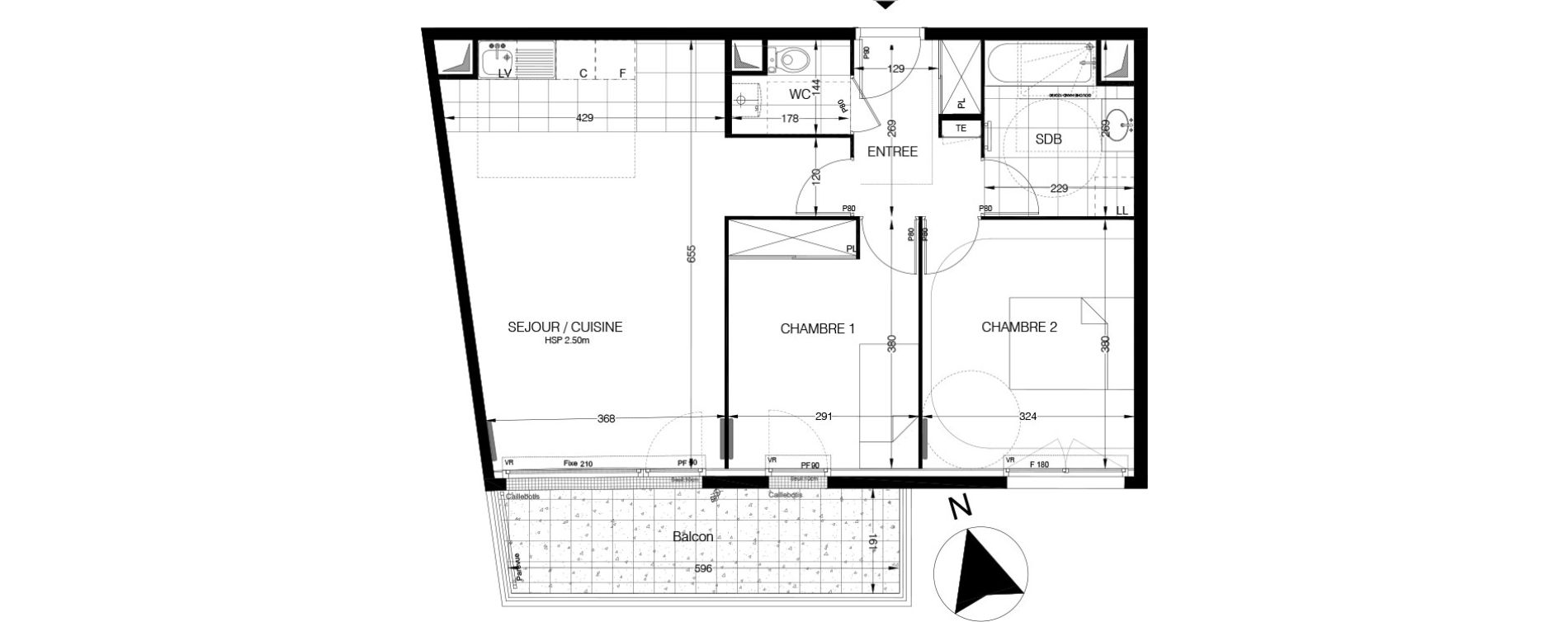 Appartement T3 de 64,55 m2 &agrave; Thiverval-Grignon Centre