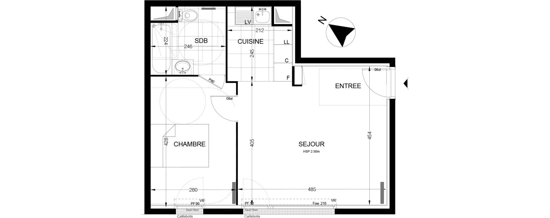 Appartement T2 de 42,53 m2 &agrave; Thiverval-Grignon Centre