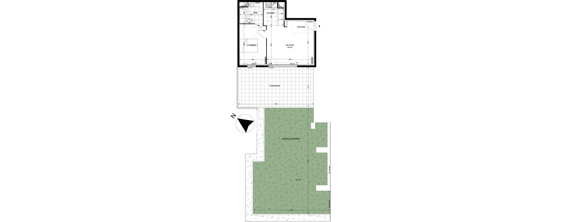 Appartement T2 de 42,53 m2 &agrave; Thiverval-Grignon Centre