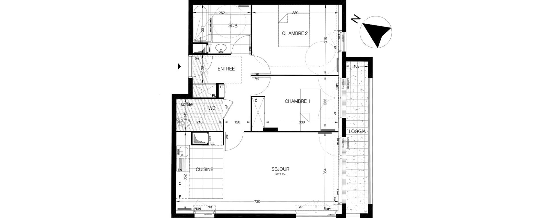 Appartement T3 de 62,06 m2 &agrave; Thiverval-Grignon Centre