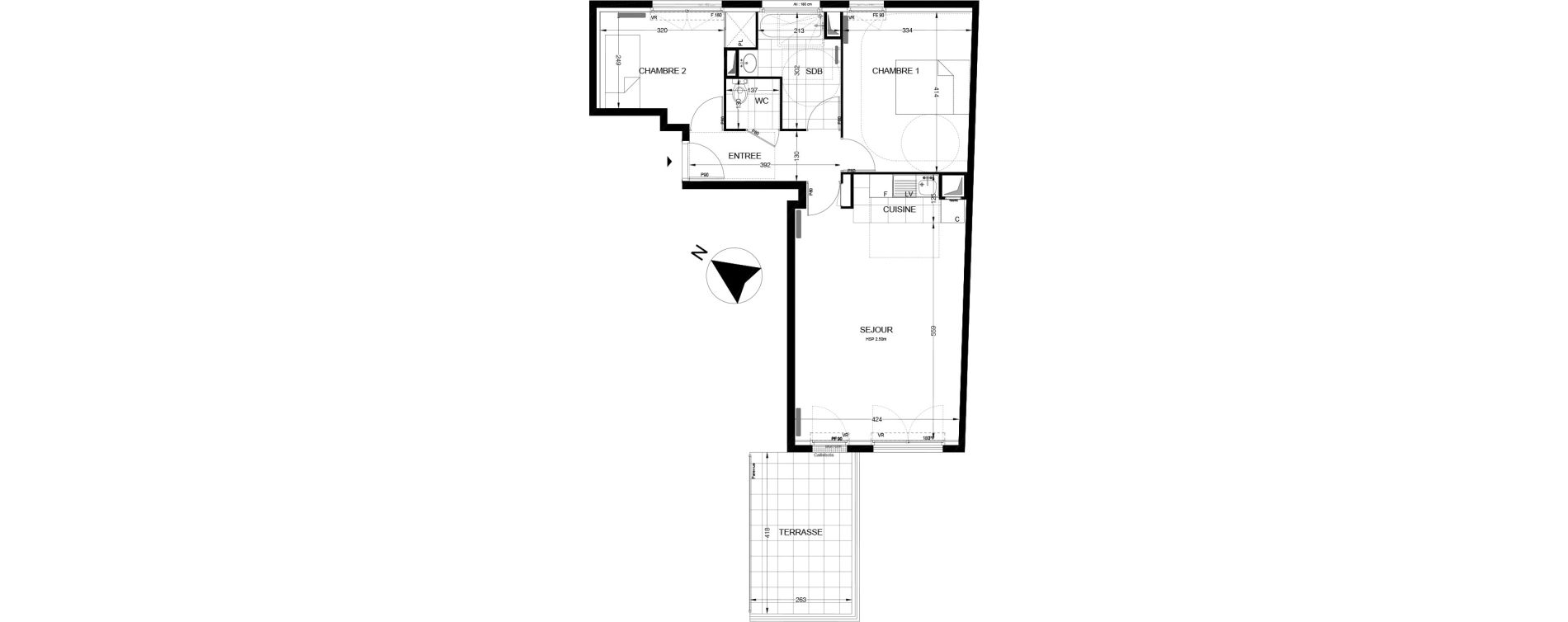 Appartement T3 de 64,36 m2 &agrave; Thiverval-Grignon Centre