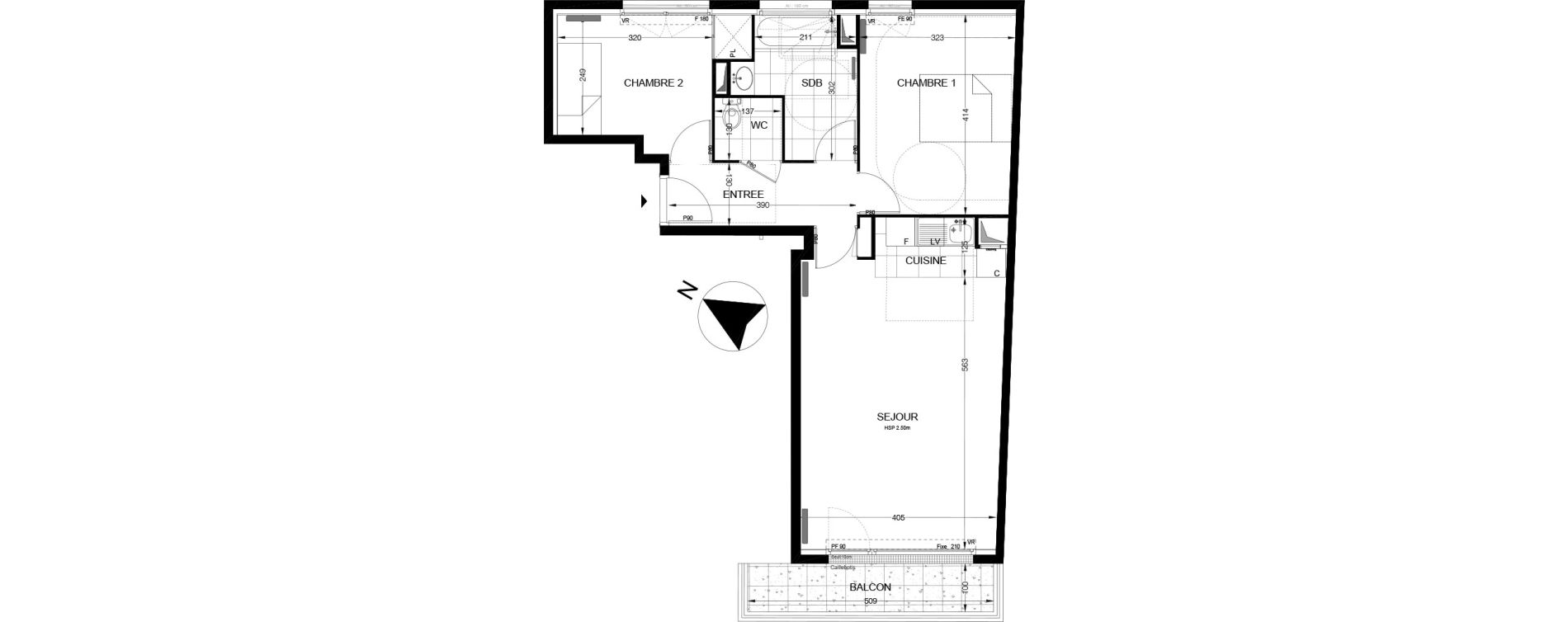 Appartement T3 de 62,59 m2 &agrave; Thiverval-Grignon Centre