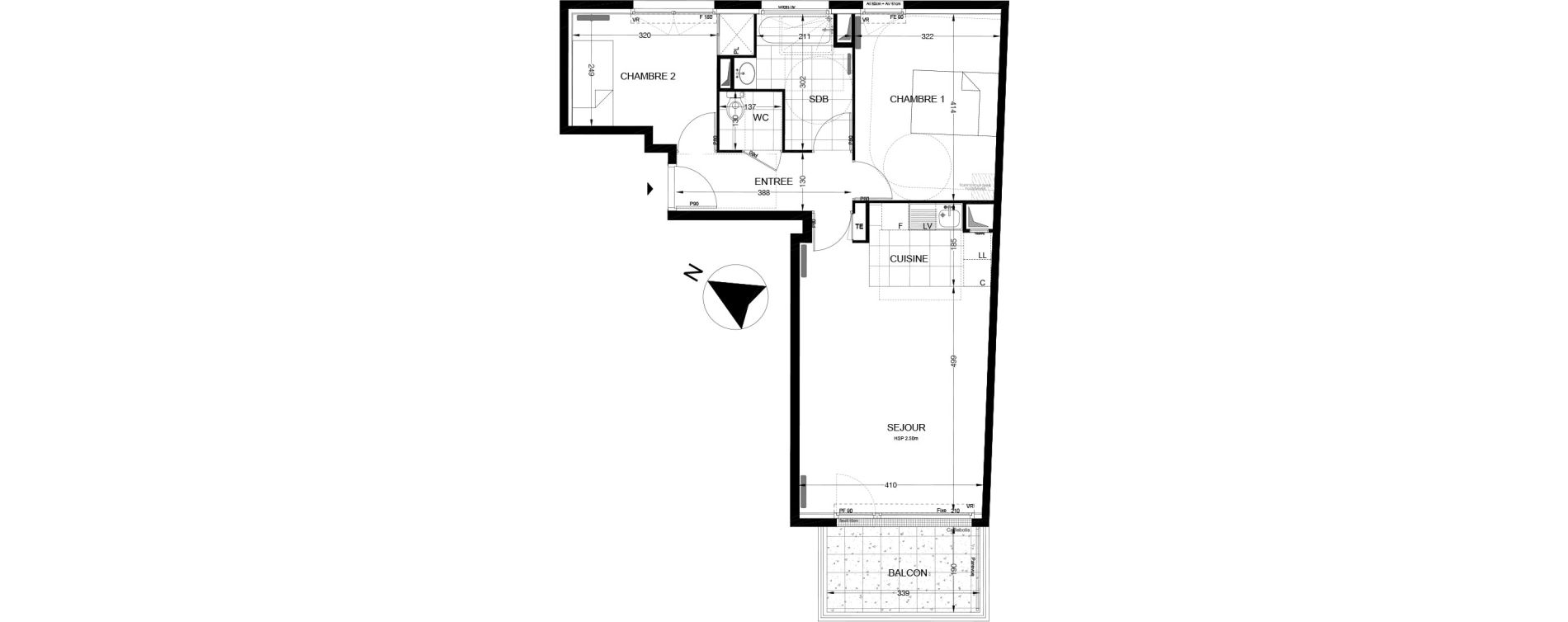 Appartement T3 de 62,58 m2 &agrave; Thiverval-Grignon Centre