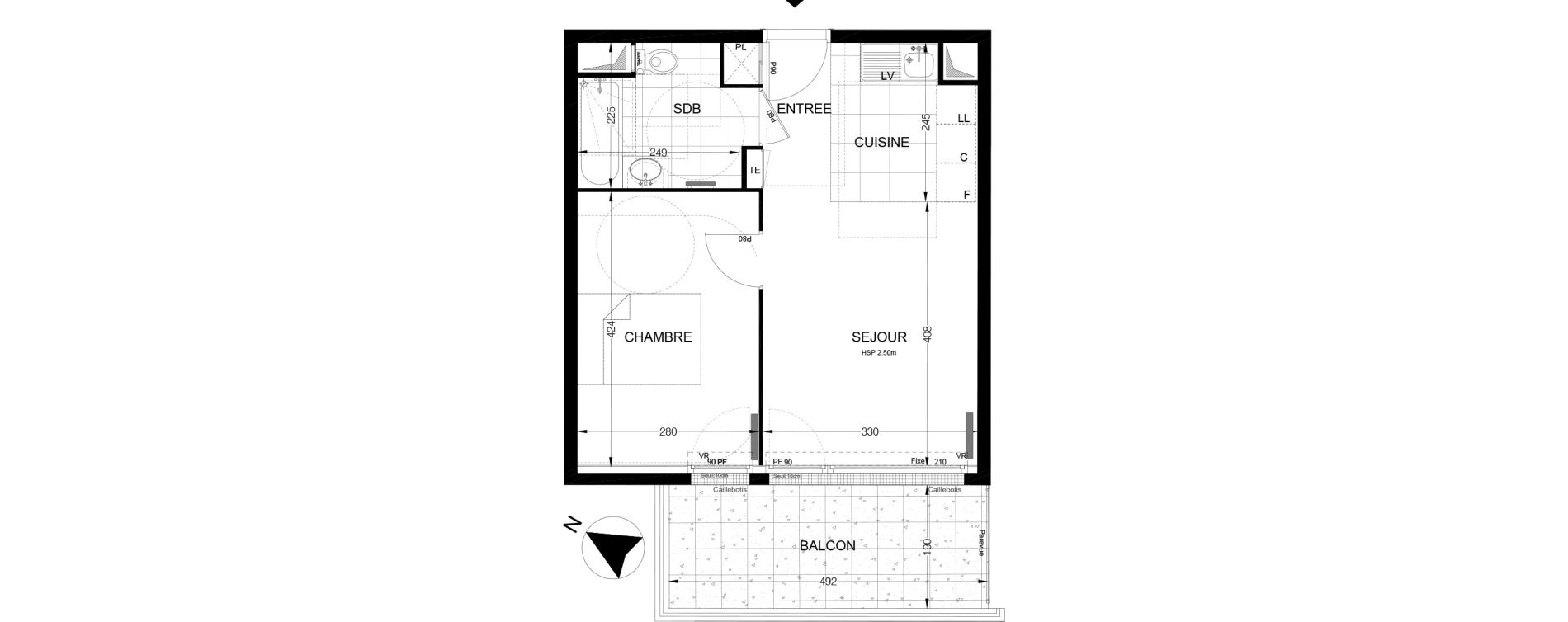 Appartement T2 de 38,48 m2 &agrave; Thiverval-Grignon Centre