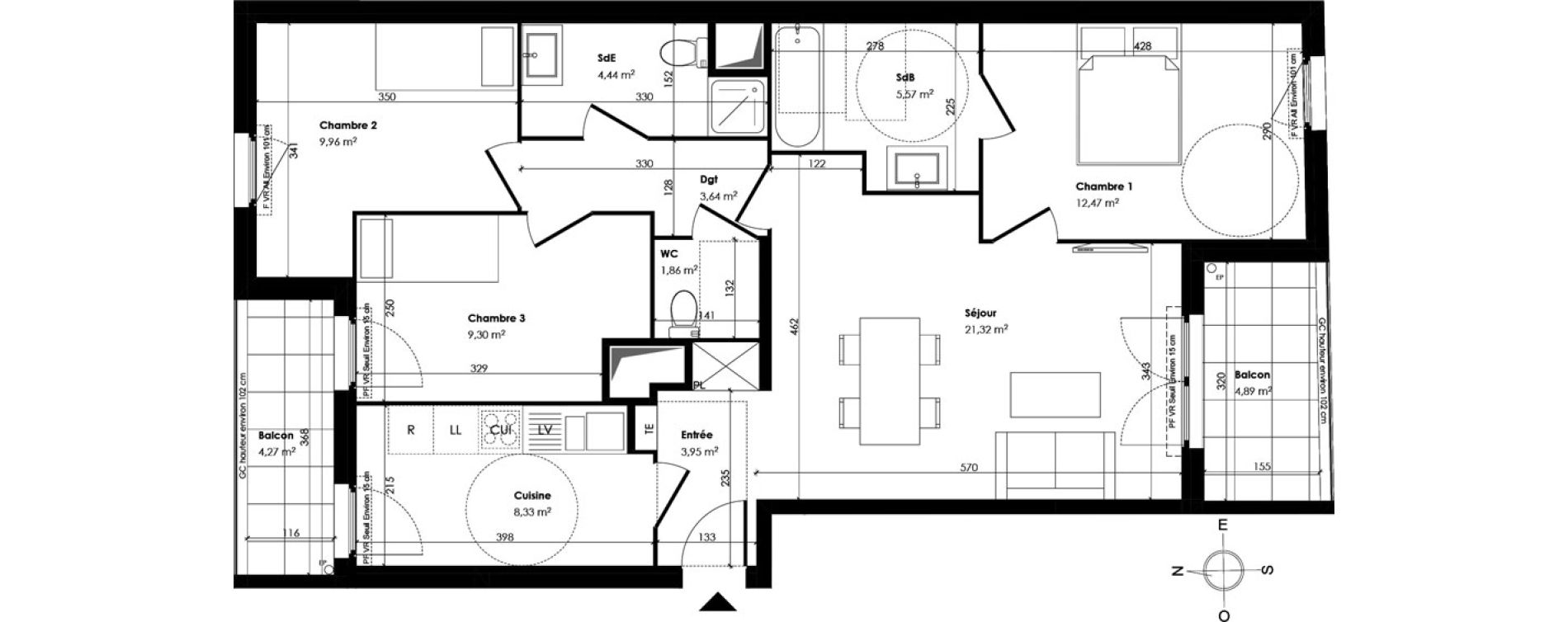 Appartement T4 de 80,84 m2 &agrave; Trappes Centre