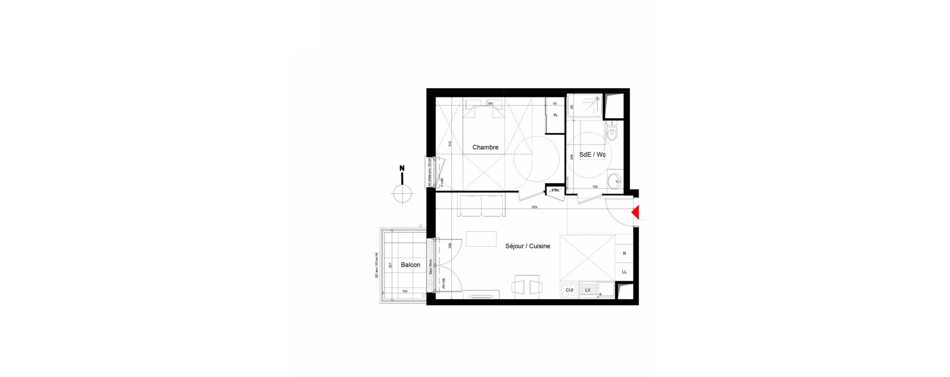 Appartement T2 de 41,80 m2 &agrave; Trappes Centre