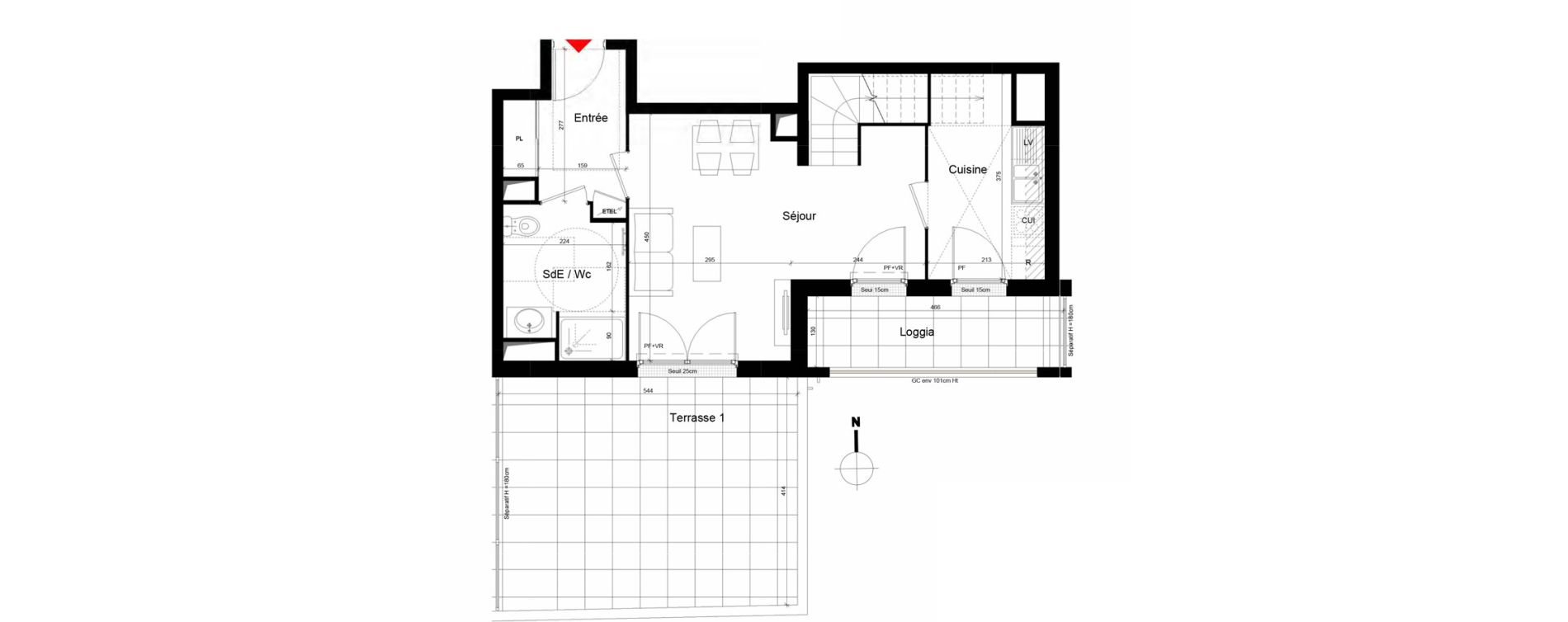 Appartement T4 de 78,09 m2 &agrave; Trappes Centre