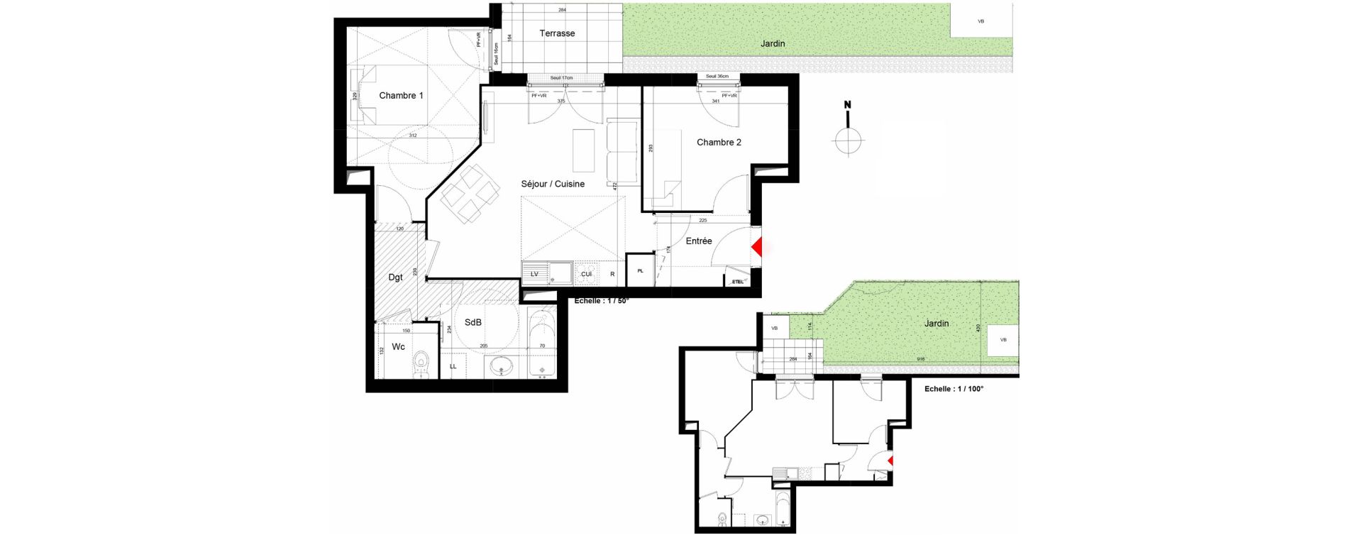 Appartement T3 de 57,04 m2 &agrave; Trappes Centre