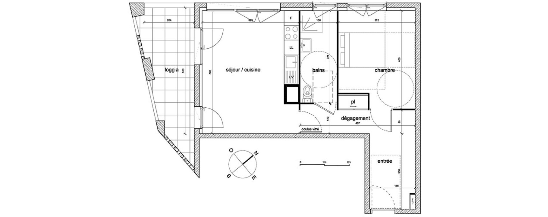 Appartement T2 de 47,66 m2 &agrave; Trappes Sand - pergaud - verlaine - aerostat