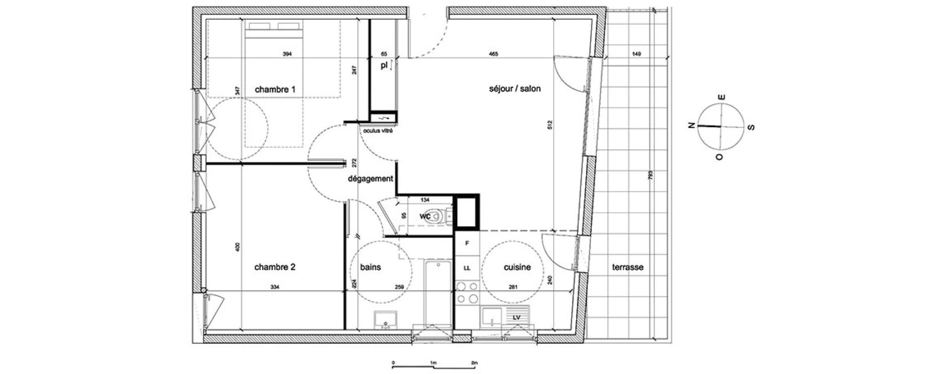 Appartement T3 de 66,66 m2 &agrave; Trappes Sand - pergaud - verlaine - aerostat